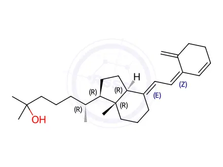 Chemical structure of 3-Dehydroxy-3-ene-25-ol Vitamin D3