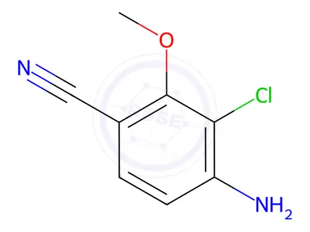 Chemical structure of Benzonitrile, 4-amino-3-chloro-2-methoxy-