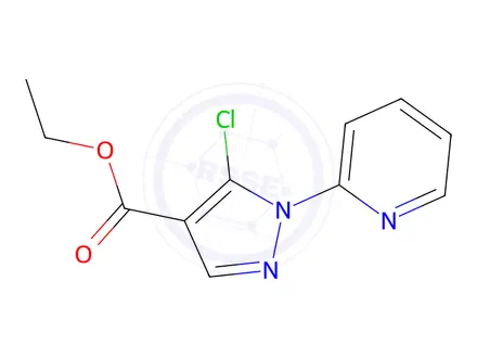 Chemical structure of Ethyl 5-chloro-1-(pyridin-2-yl)-1H-pyrazole-4-carboxylate