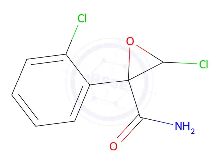 Chemical structure of 3-Chloro-2-(2-chlorophenyl)oxirane-2-carboxamide