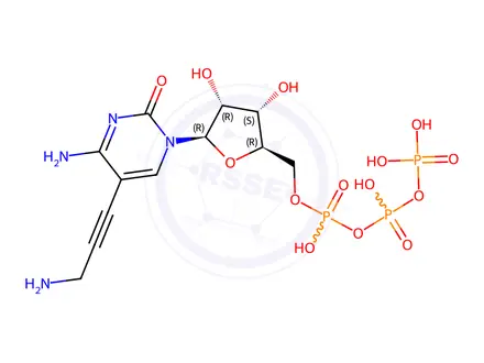 Chemical structure of Cytidine 5'-(tetrahydrogen triphosphate), 5-(3-amino-1-propyn-1-yl)-