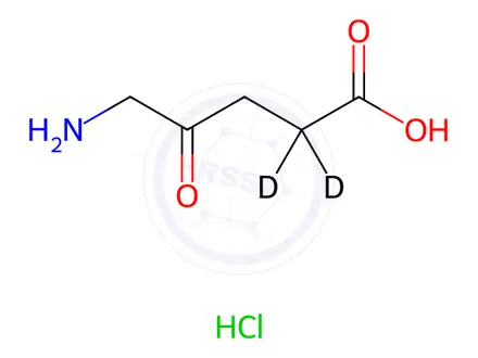Chemical structure of Aminolevulinic Acid Hydrochloride-d2 (5-Aminolevulinic Acid Hydrochloride-d2)