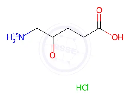 Chemical structure of 5-Amino-15N-levulinic Acid HCl