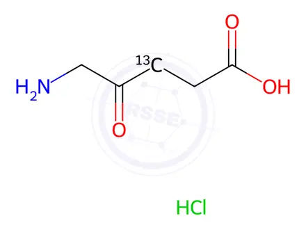 Chemical structure of 5-Aminolevulinic Acid-3-13C Hydrochloride