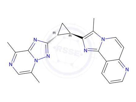 Chemical structure of 3-Methyl-2-((1S,2S)-2-(quinolin-2-yl)cyclopropyl)-3H-iMidazo[4,5-f]quinoline