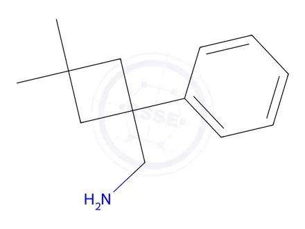 Chemical structure of (3,3-dimethyl-1-phenylcyclobutyl)methanamine