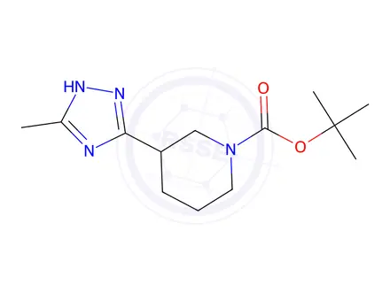 Chemical structure of tert-Butyl 3-(3-methyl-1H-1,2,4-triazol-5-yl)piperidine-1-carboxylate