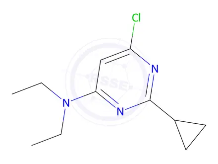 Chemical structure of 6-chloro-2-cyclopropyl-n,n-diethylpyrimidin-4-amine