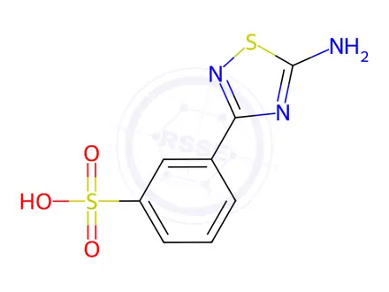 Chemical structure of Benzenesulfonic acid, 3-(5-amino-1,2,4-thiadiazol-3-yl)-