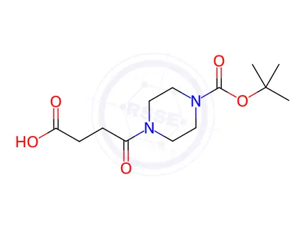 Chemical structure of 1-Boc-4-(3-carboxy-propionyl)-piperazine