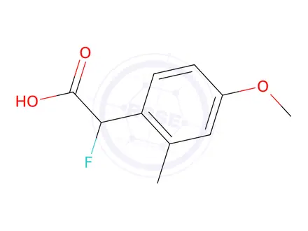 Chemical structure of 2-Fluoro-2-(4-methoxy-2-methylphenyl)acetic acid
