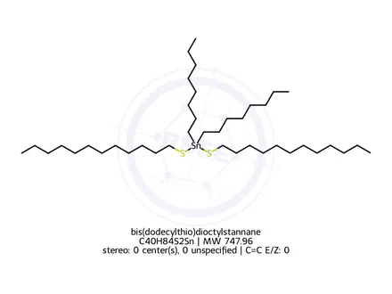 Chemical structure of bis(dodecylthio)dioctylstannane
