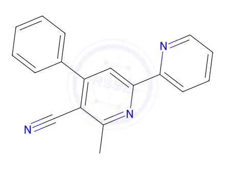 Chemical structure of 6-Methyl-4-phenyl-[2,2'-bipyridine]-5-carbonitrile