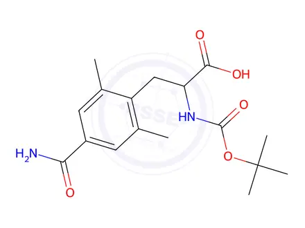 Chemical structure of 2-((tert-butoxycarbonyl)amino)-3-(4-carbamoyl-2,6-dimethylphenyl)propanoic Acid