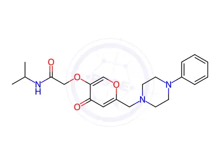 Chemical structure of N-Isopropyl-2-((4-oxo-6-((4-phenylpiperazin-1-yl)methyl)-4H-pyran-3-yl)oxy)acetamide