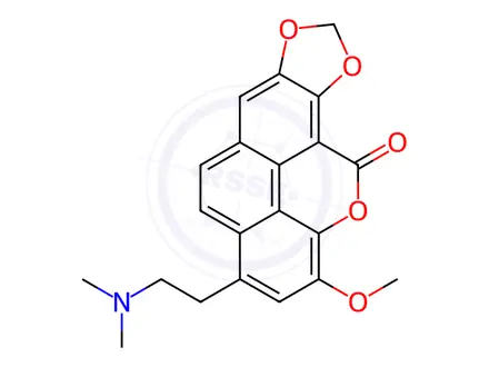 Chemical structure of 3-[2-(Dimethylamino)ethyl]-1-methoxy-10H-[1,3]dioxolo[6,7]phenanthro[4,5-bcd]pyran-10-one