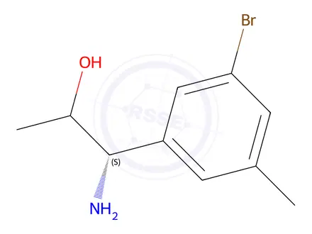 Chemical structure of (1S)-1-amino-1-(3-bromo-5-methylphenyl)propan-2-ol