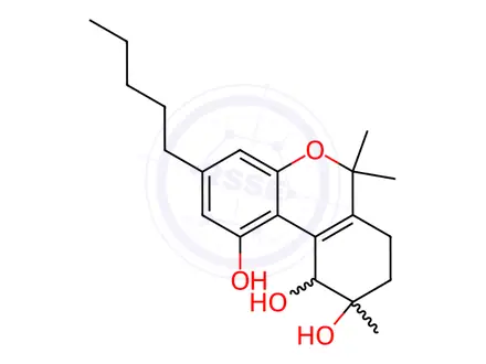 Chemical structure of 7,8,9,10-Tetrahydro-6,6,9-trimethyl-3-pentyl-6H-dibenzo[b,d]pyran-1,9,10-triol