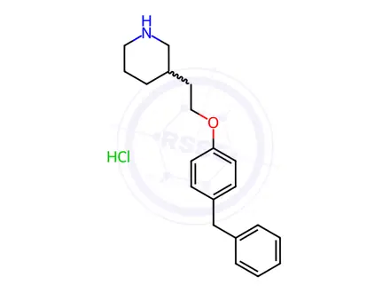Chemical structure of 3-[2-(4-Benzylphenoxy)ethyl]piperidine hydrochloride