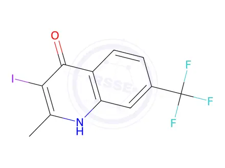 Chemical structure of 3-Iodo-2-methyl-7-(trifluoromethyl)quinolin-4(1H)-one