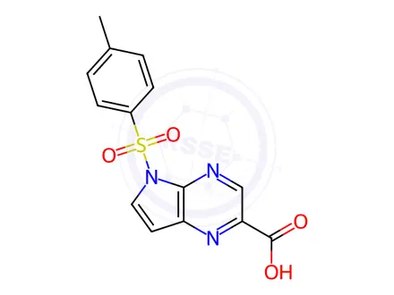 Chemical structure of 5-tosyl-5H-pyrrolo[2,3-b]pyrazine-2-carboxylic acid
