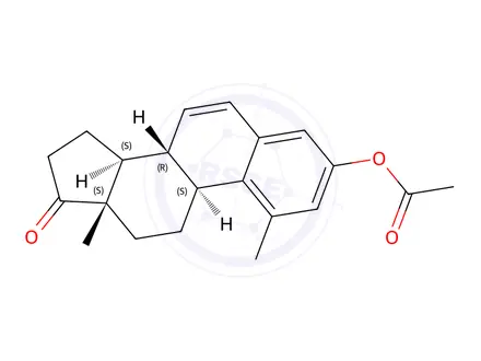 Chemical structure of 3-(Acetyloxy)-1-methylestra-1,3,5(10),6-tetraen-17-one