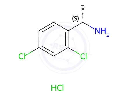 Chemical structure of (S)-1-(2,4-Dichlorophenyl)ethanamine hydrochloride