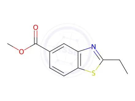 Chemical structure of 5-Benzothiazolecarboxylicacid,2-ethyl-,methylester(8CI,9CI)