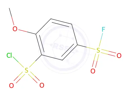 Chemical structure of Benzenesulfonyl fluoride, 3-(chlorosulfonyl)-4-methoxy-
