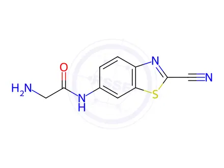Chemical structure of 2-amino-N-(2-cyanobenzo[d]thiazol-6-yl)acetamide