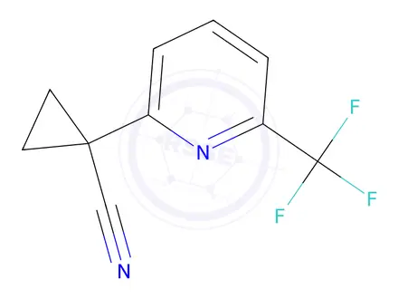 Chemical structure of 1-(6-(Trifluoromethyl)pyridin-2-yl)cyclopropane-1-carbonitrile