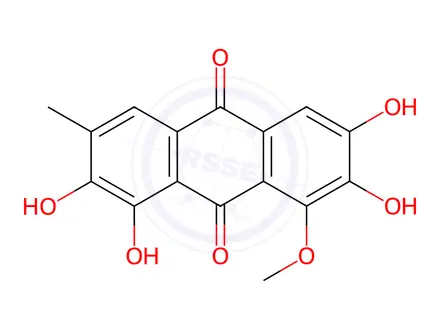 Chemical structure of 1,2,6,7-Tetrahydroxy-8-methoxy-3-methyl-9,10-anthraquinone