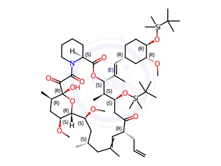 Chemical structure of 24,32-Bis-O-(tert-butyldimethylsilyl)-FK-506