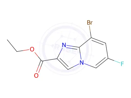 Chemical structure of 8-Bromo-6-fluoro-imidazo[1,2-a]pyridine-2-carboxylic acid ethyl ester