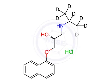 Chemical structure of (±)-Propranolol-(<I>isopropyl</I>-d<SUB>7</SUB>) hydrochloride