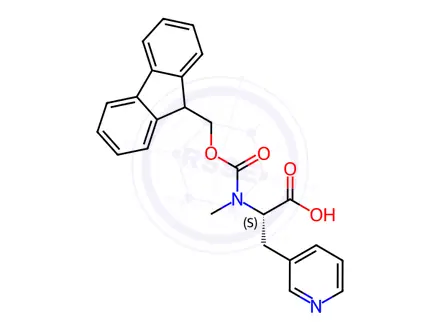 Chemical structure of Fmoc-N-Me-Ala(3-pyridyl)-OH