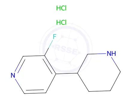 Chemical structure of 3-Fluoro-4-(piperidin-3-yl)pyridine dihydrochloride