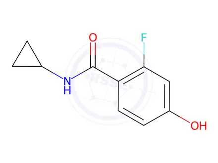 Chemical structure of Benzamide, N-cyclopropyl-2-fluoro-4-hydroxy-