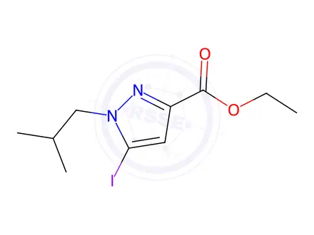 Chemical structure of ethyl 5-iodo-1-isobutyl-1H-pyrazole-3-carboxylate