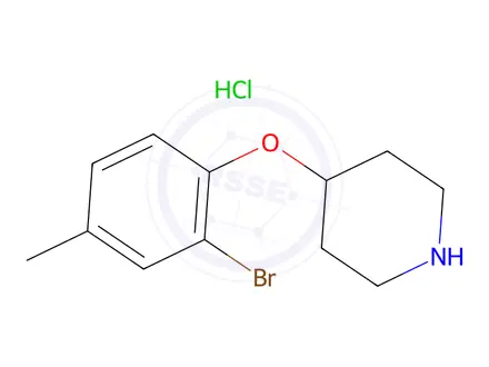 Chemical structure of 4-(2-Bromo-4-methylphenoxy)piperidine hydrochloride