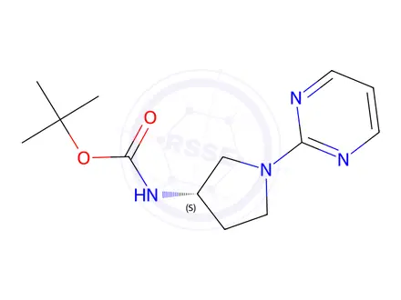 Chemical structure of tert-Butyl N-[(3S)-1-(pyrimidin-2-yl)pyrrolidin-3-yl]carbamate