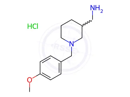 Chemical structure of 1-(4-Methoxybenzyl)-N-methylpiperidin-3-amine hydrochloride