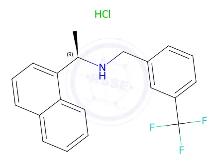 Chemical structure of (aR)-a-Methyl-N-[[3-(trifluoromethyl)phenyl]methyl]-1-naphthalenemethanamine Hydrochloride