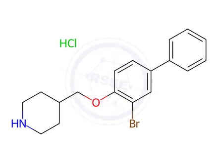 Chemical structure of 4-{[(3-Bromo[1,1'-biphenyl]-4-yl)oxy]-methyl}piperidine hydrochloride