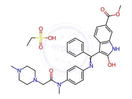Chemical structure of Nintedanib(Ethanesulfonate)