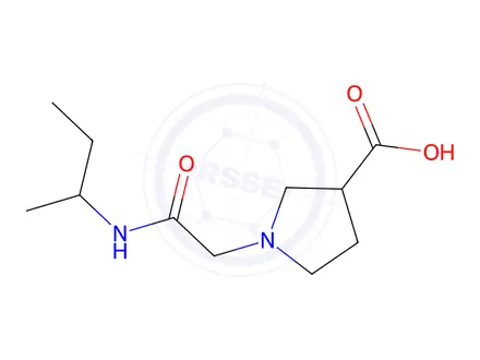 Chemical structure of 1-{[(butan-2-yl)carbamoyl]methyl}pyrrolidine-3-carboxylic acid