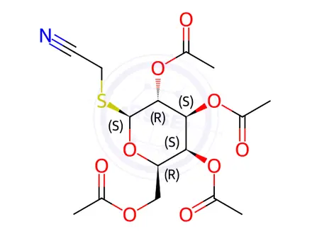 Chemical structure of Cyanomethyl 2,3,4,6-Tetra-O-acetyl-1-thio-ß-D-galactopyranoside
