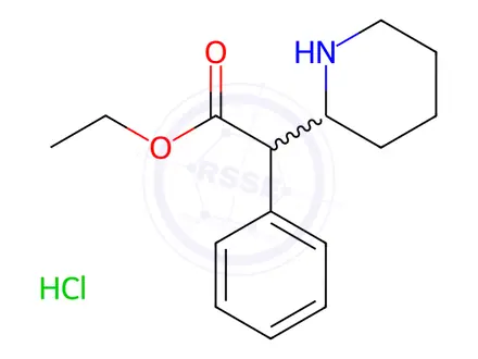 Chemical structure of rac Ethylphenidate Hydrochloride