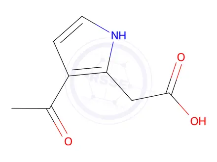 Chemical structure of 1H-Pyrrole-2-acetic acid, 3-acetyl-(9CI)