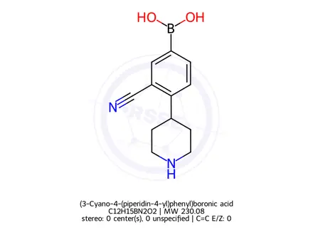 Chemical structure of (3-Cyano-4-(piperidin-4-yl)phenyl)boronic acid